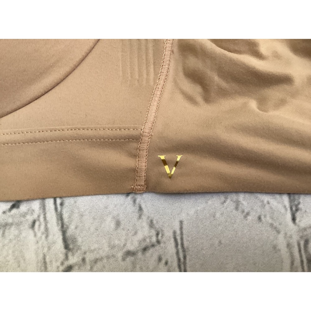 Victorias Secret Wireless Bra Tan Nude Padded T-Shirt Bra 34C Gold V Logo - Picture 4 of 7